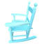 Fauteuil à bascule bleu en bois massif pour l'intérieur et l'extérieur - Coussin d'assise confortable - Soutien des articulations et des muscles