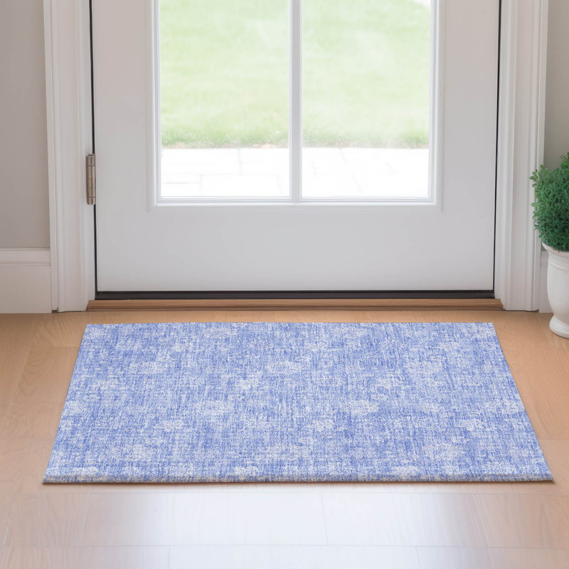 Premium Machine Washable Prisco Sky Rug, Rectangle 1'8" x 2'6"