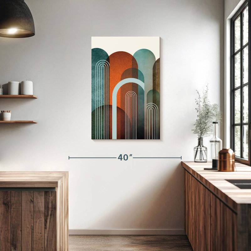 Avery Mid-Century Arches orange sarcelle I, H 36 po x l 24 po