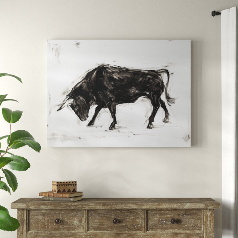 « toro i », peinture sur toile tendue, H 18 po x l 24 po x P 2 po