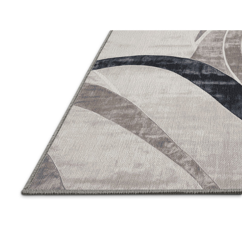 Tapis gris lavable à la machine, Rectangle 5 pi x 7 pi