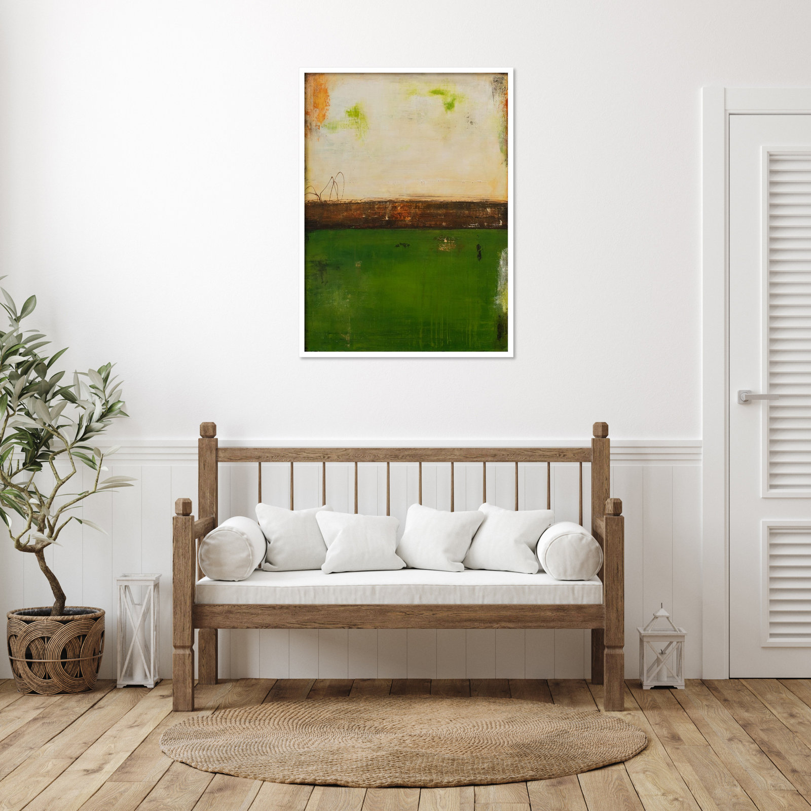 Forest Hill Trail by Mauro Wood Framed Wall Art Print, 41" H x 31" W, White