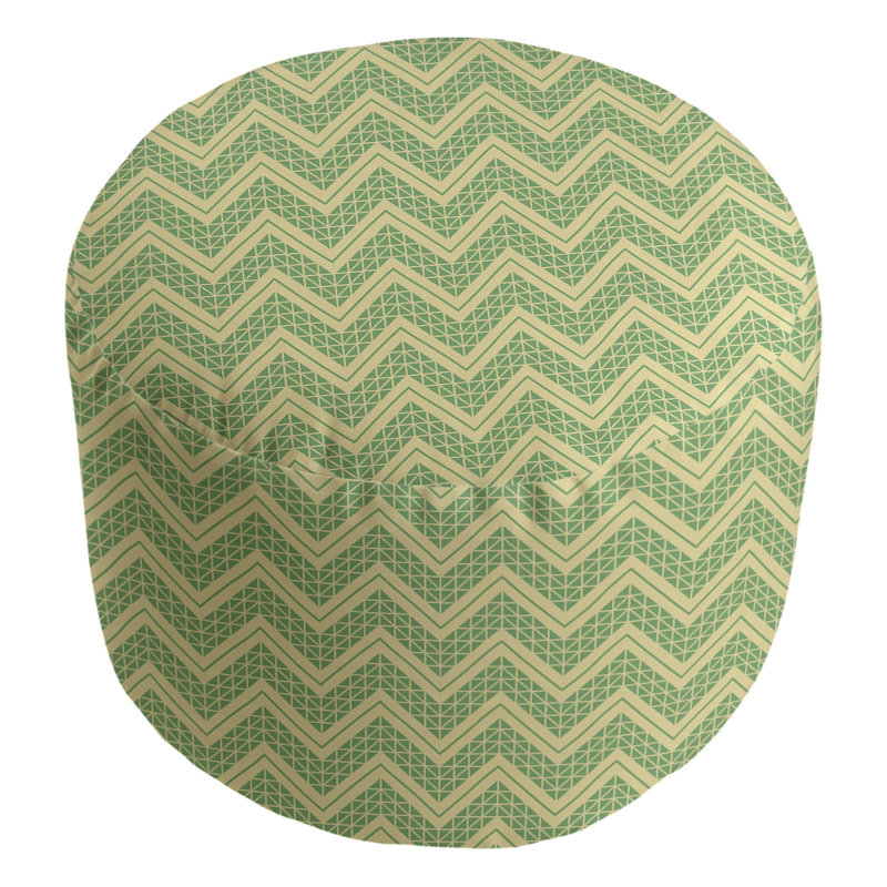 repose-pieds à motif à chevrons à la main classic, Jaune / vert