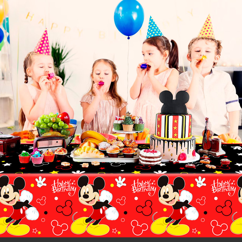 Mickey Mouse Birthday Decorations Tablecloth, 3pcs Mickey Mouse Table Cloth Kit