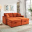 Fauteuil relax confortable en velours côtelé moelleux avec deux poufs, tablette, mousse orange et ressorts, espace de rangement, multifonctionnel surdimensionné, méridienne douce en tissu de haute qualité, accoudoirs multifonctions et