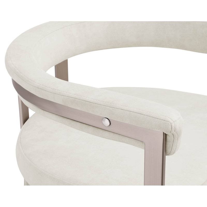 Fauteuil en velours Marcello Kenlea, Velours pierre