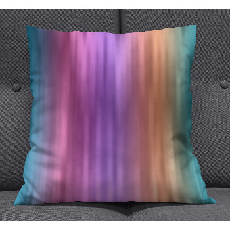 Throw Pillow With Insert, Pink/Purple Striped/Abstract 3, 20"H x 20"W