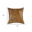 Coussin en cuir de vache 18 po x 18 po à imprimé animal orange et noir