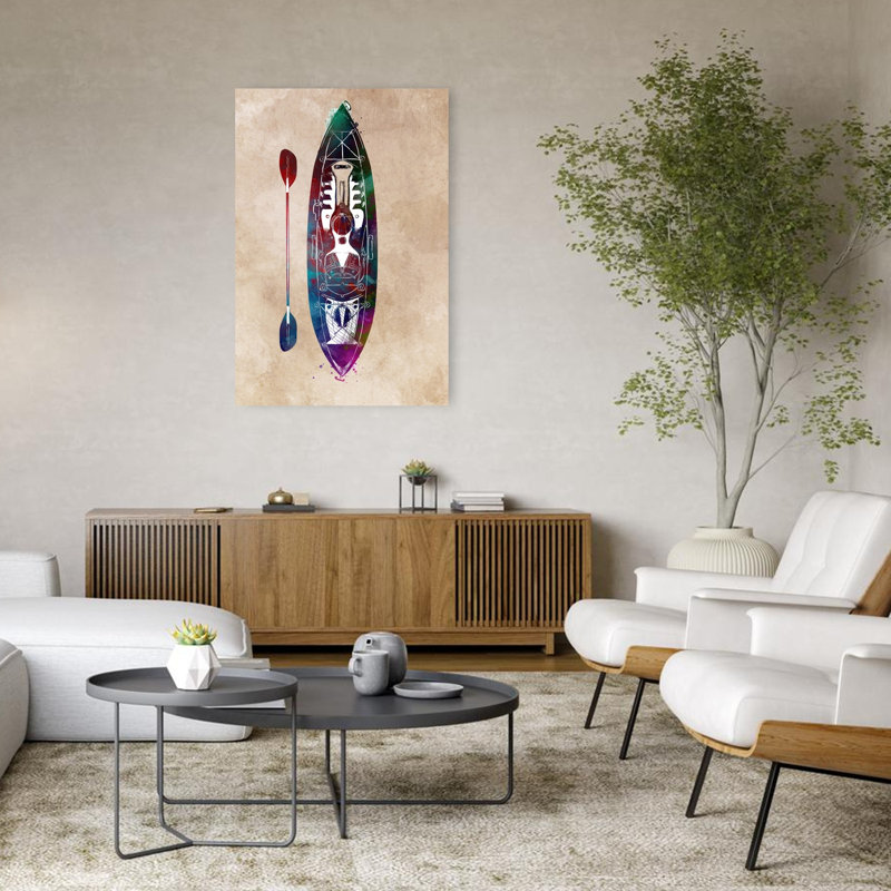 Impression d'art mural coloré au-dessus de l'océan contemporain, H 48 po x l 32 po