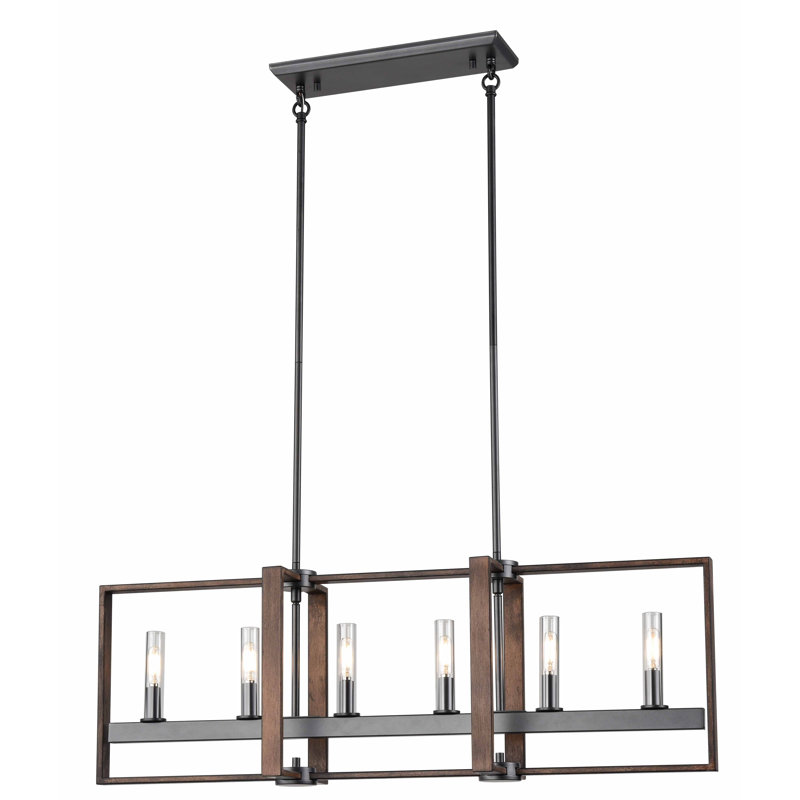 Nahlia 6 - Light Kitchen Island Pendant, Graphite/Ironwood