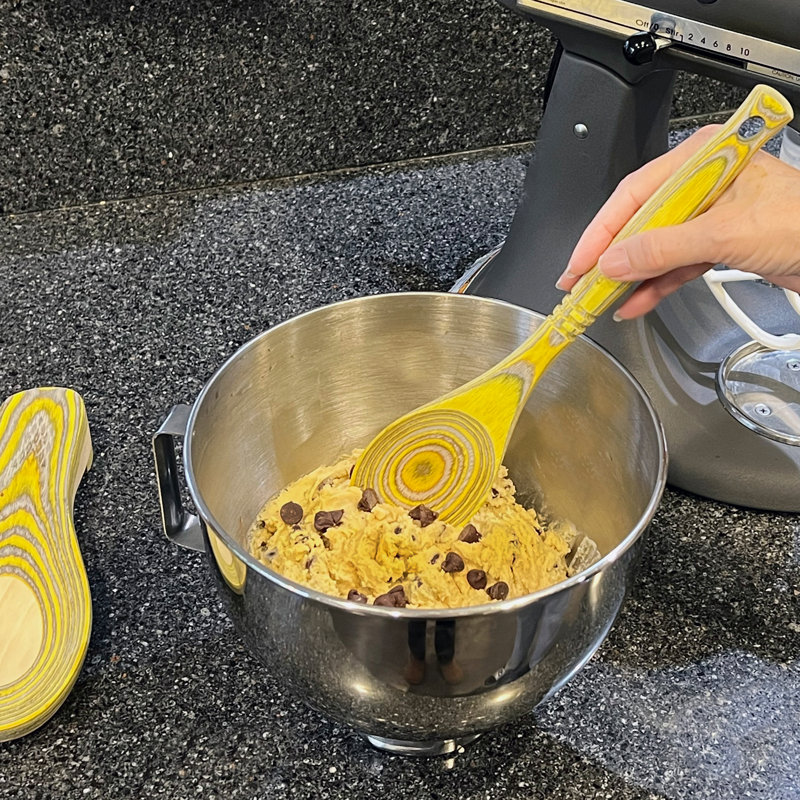 Lemon Yellow and Gray Pakkawood 11-Piece Cooking Utensil Set