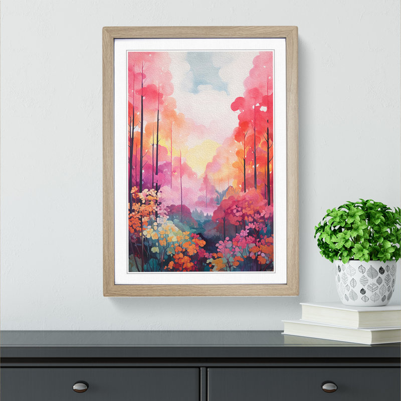 Single Picture Frame Print on Wood, 64cm H x 46cm W, Oak Framed