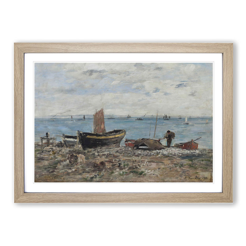 St. Adresse by Eugene Boudin - Picture Frame Painting, Oak, 48cm H x 65cm W x 2cm D