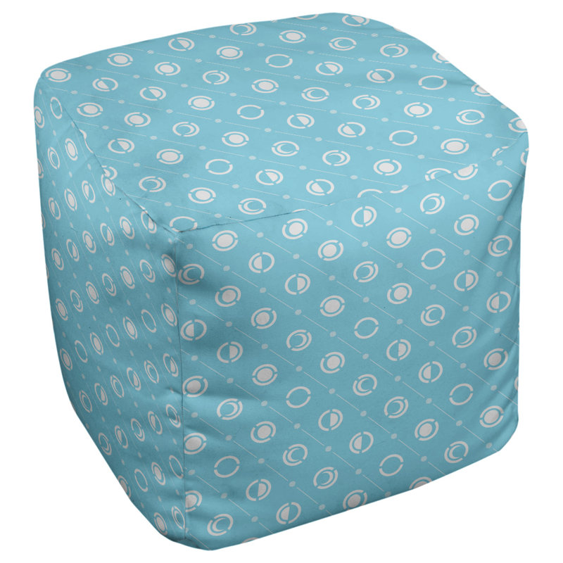 Repose-pieds à cubes à deux phases de couleur lune, Blanc / gris/ bleu sarcelle