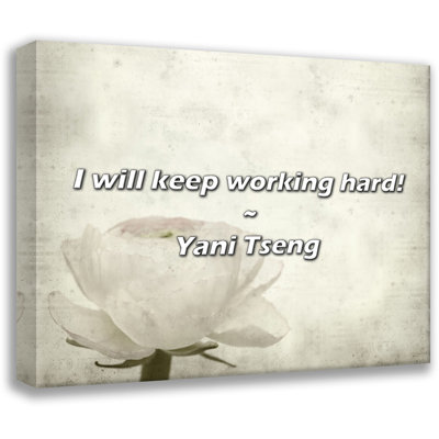 Yani Tseng Quote: I will keep working hard!