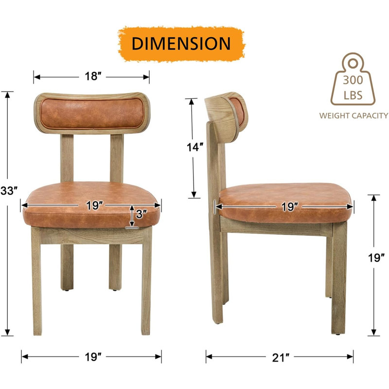 Chaises de salle à manger de style Mid-Century moderne avec dossier ergonomique incurvé