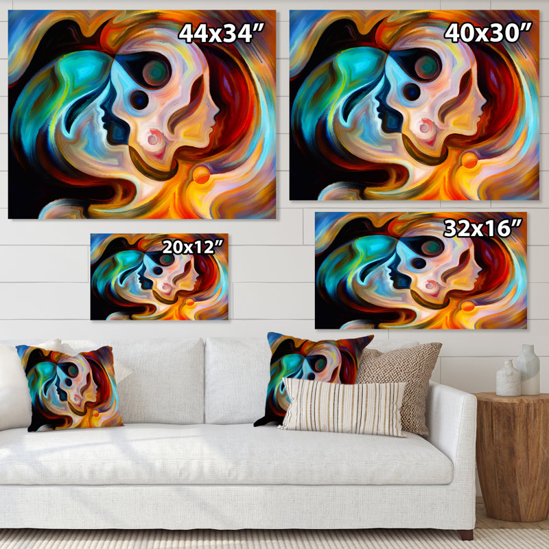 «Blue Orange and Red», reproduction d'art sur toile, H 34 po x l 44 po, Toile tendue
