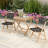 Winston Porter 27.5" Patio Bistro Table With Slatted Tabletop Sturdy Wood Frame & Thickened Top