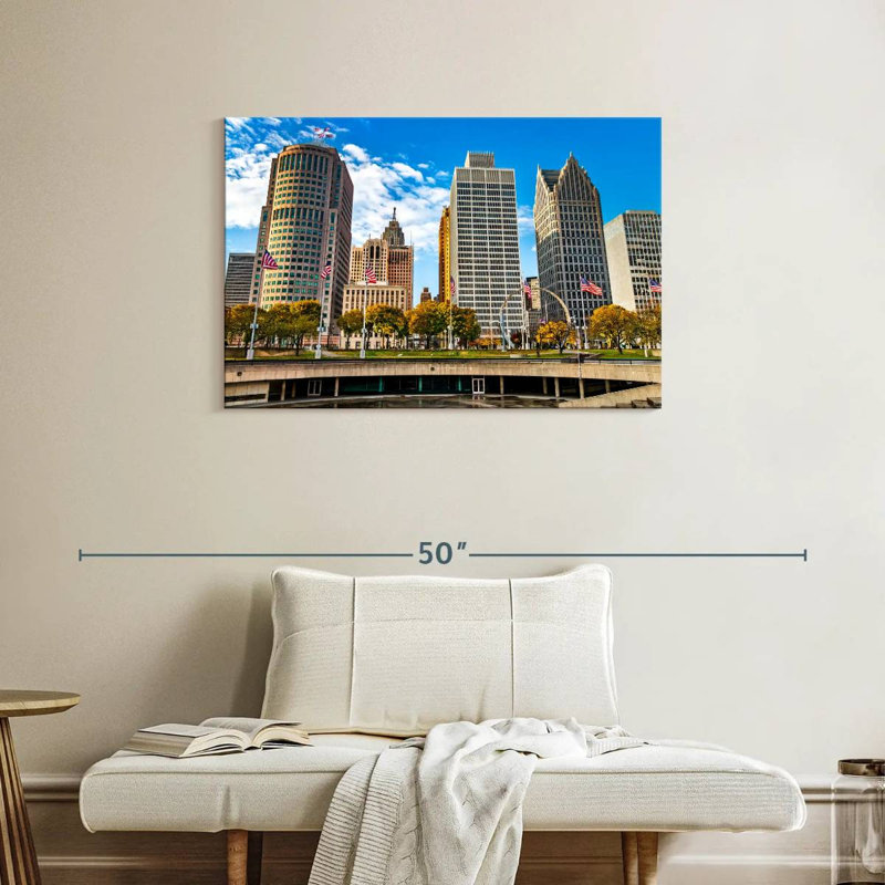 Sireci Downtown Detroit Buildings, 24" H x 36" W