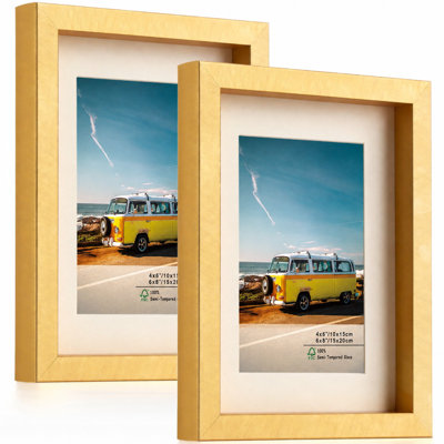 Picture Frame Set with Mat, Real Glass