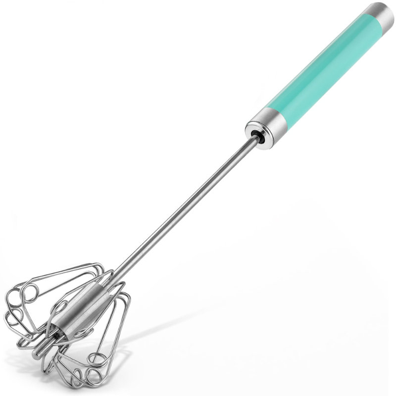 Zulay Kitchen Hand Push Whisk, Semi-automatic Egg Whisk, Teal