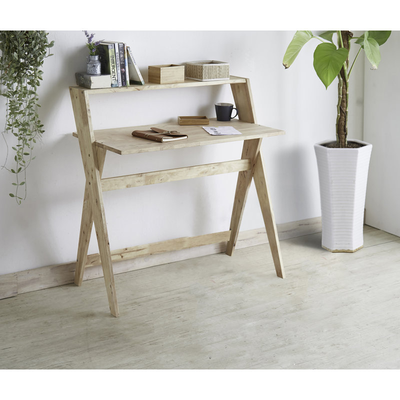 Bureau d'étude 37,5 po Mid-Century Crisscross , Naturel