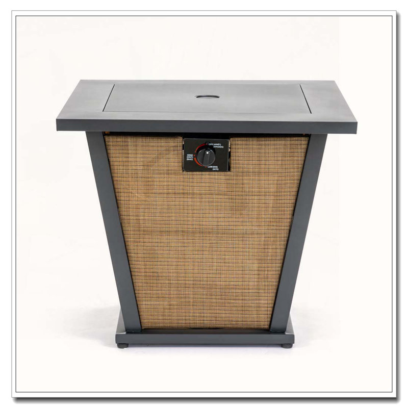 Foyer de table au propane de 28 po, foyer carré en acier de 50 000 BTU pour terrasse de jardin