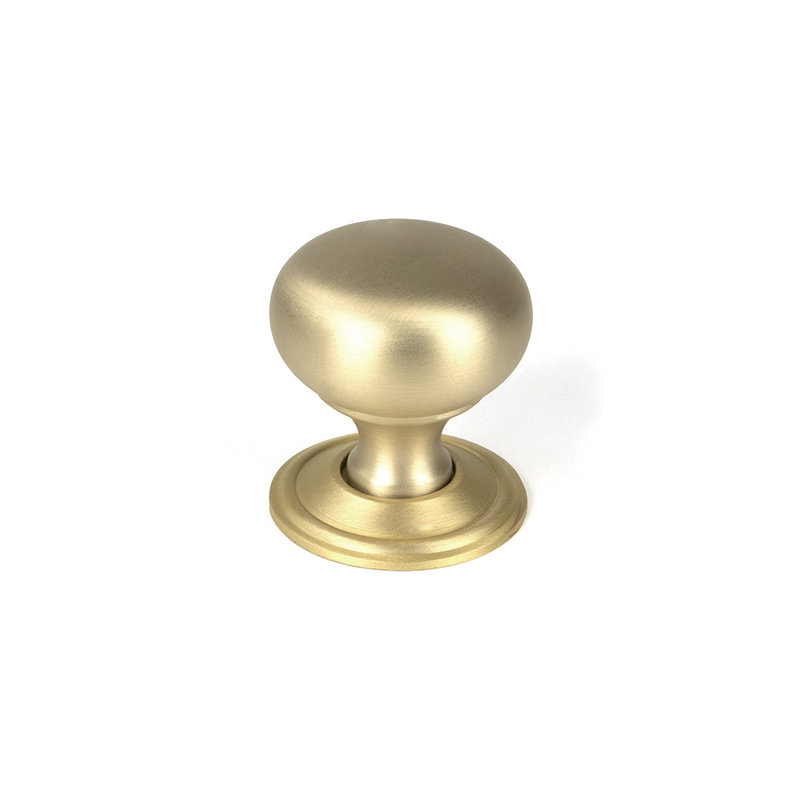 Mushroom Cabinet Knob, Satin Brass, 1.30" Knob Diameter