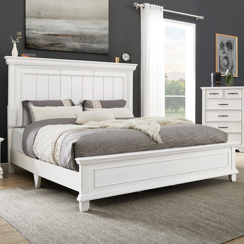 Farmhouse King Solid Wood Bed Frame, King