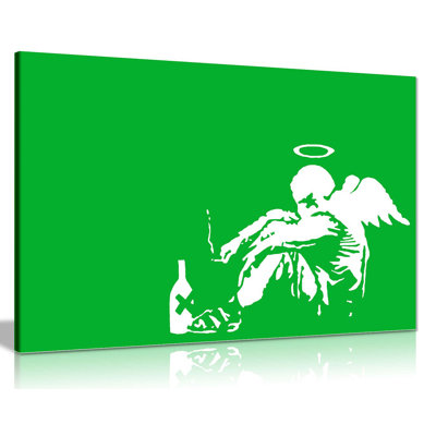 Banksy Fallen Angel Graffiti - Wrapped Canvas Print