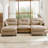 Modular Sectional U Shaped Couch With Ottoman, Premium Chenille Fabric, 2 Throw Pillows, High - Density Foam, Tufted Cushion Backrest, Easy To Install For Bedrooms And Reading Nooks