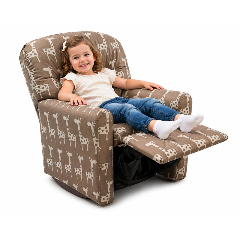 Kids Rocker Recliner Chair in Giraffe Maple, Giraffes