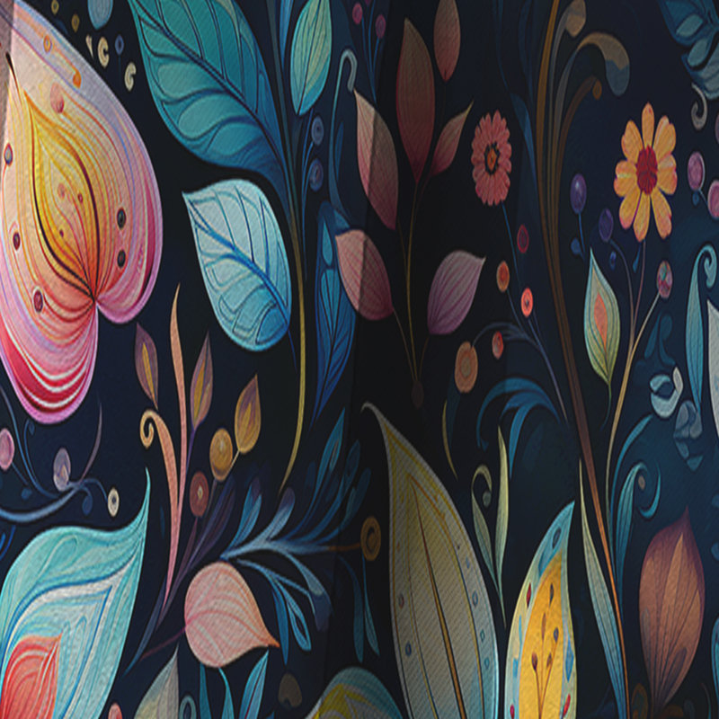 Motif cachemire I Watercolor Dreams - rideau floral, L 52 po x L 108 po