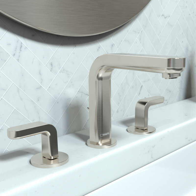 Robinet pour salle de bain à deux poignées Metris S, Nickel brossé