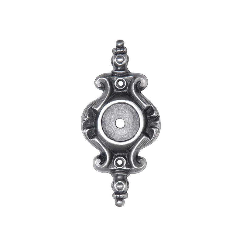 Kings Road Metal Knob Backplate, Antique Pewter