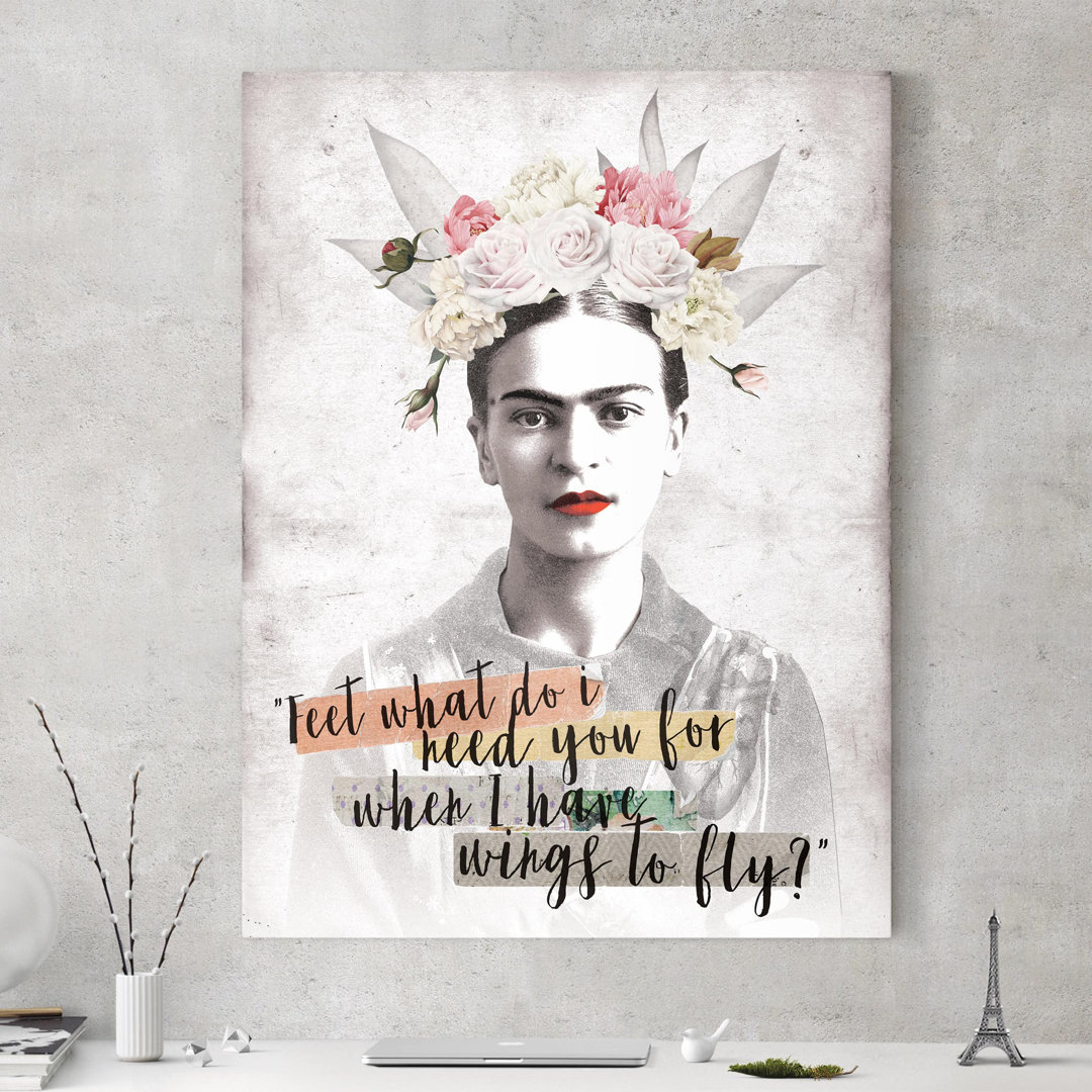 Leinwandbild Quote von Frida Kahlo