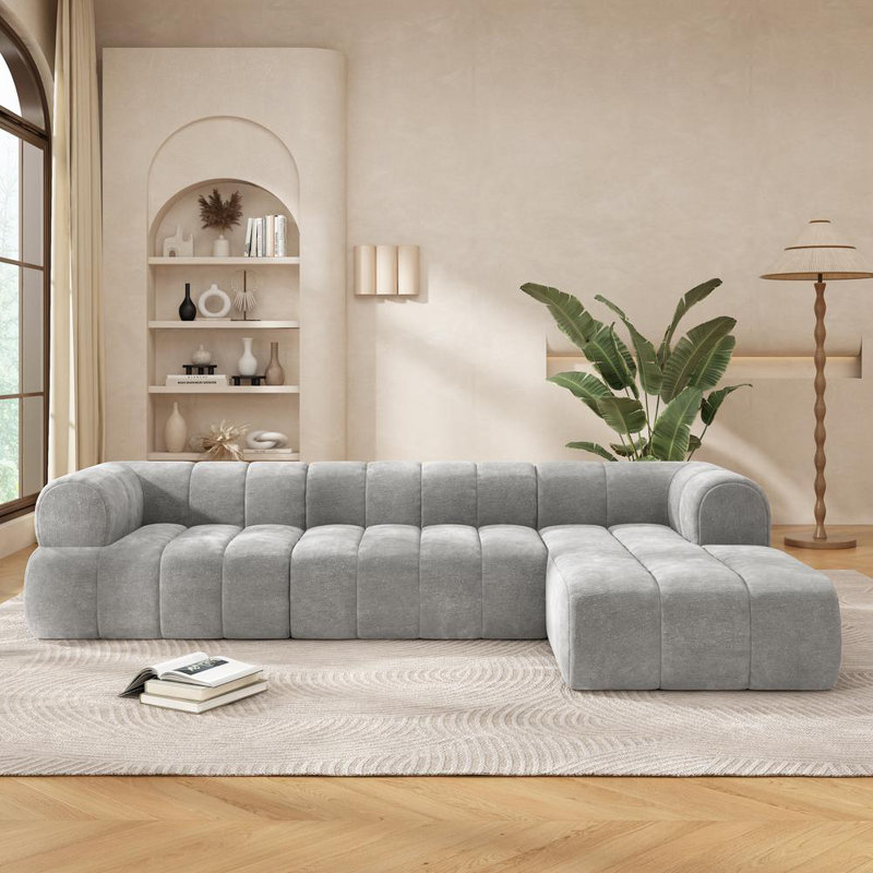 Canapé modulaire compressé Monroe, Chenille grise