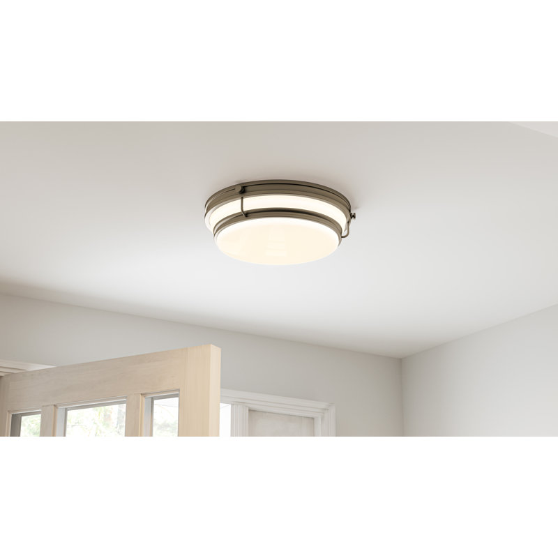 Grafton 3-Light Weathered Flush Mount, Nickel