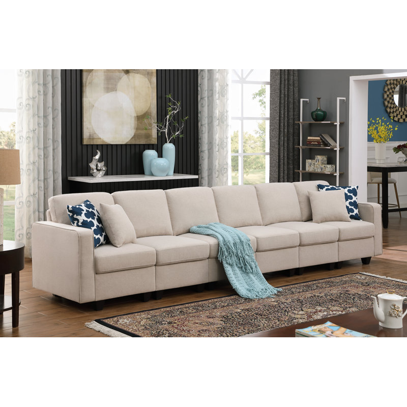 Canapé modulaire Naioma, Lin beige