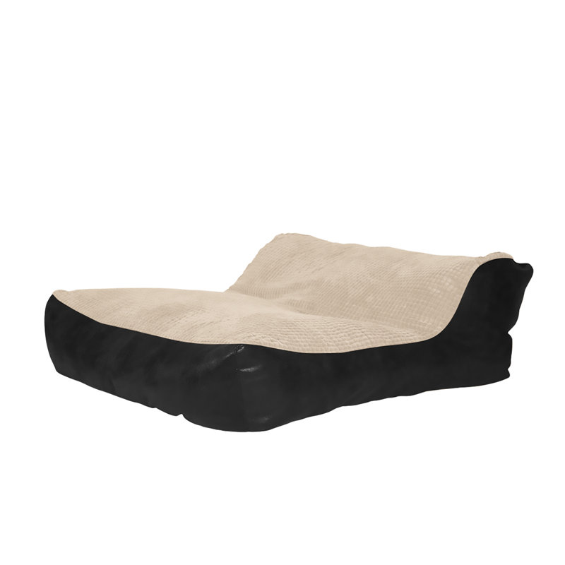 Chimayo Refillable Bean Bag Lounger, Stone / Black