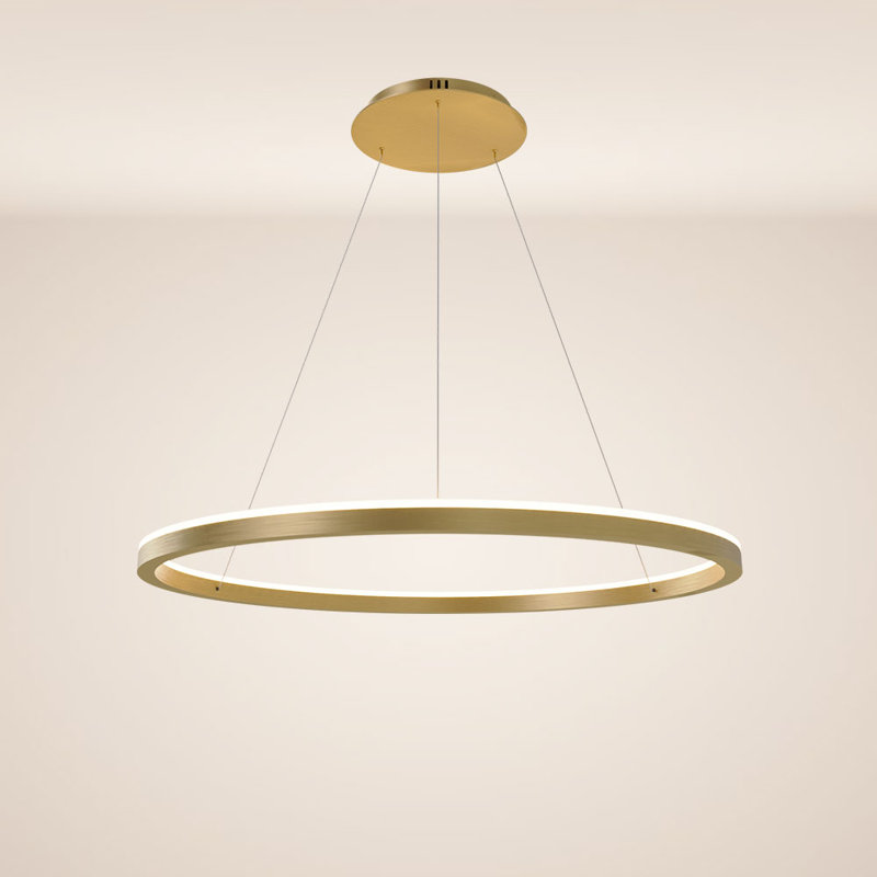 LED pendant light Ring 80 direct or indirect 1, Black, 230cm H x 3.3cm W x 1.3cm D