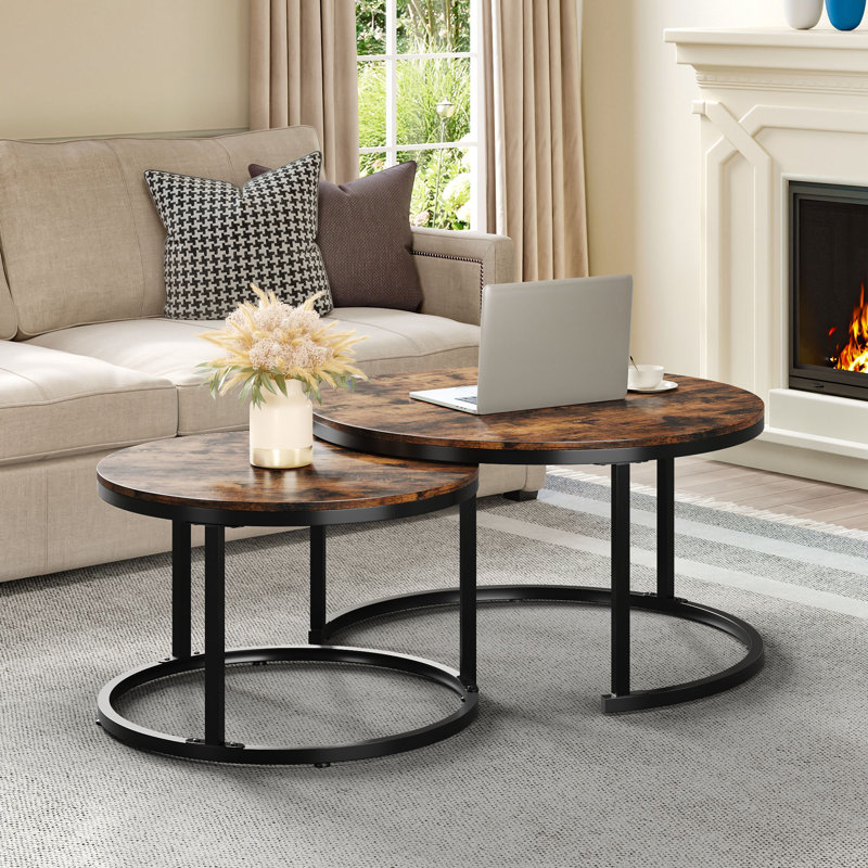 Table gigogne Anacaren, H 18,5 po x L 33,9 po x l 33,9 po, Brun