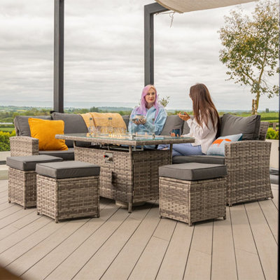 9 - Person Garden Lounge Set with Cushions