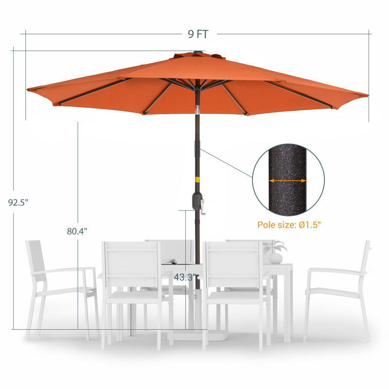 Donyeal 108'' Market Umbrella, Orange