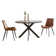 46'' Round Dining Table Set, Modern Kitchen Table for 2-4 Person, Steel Legs, Pedestal Dining Set with 32.4"H Dining Chair, Saving Space