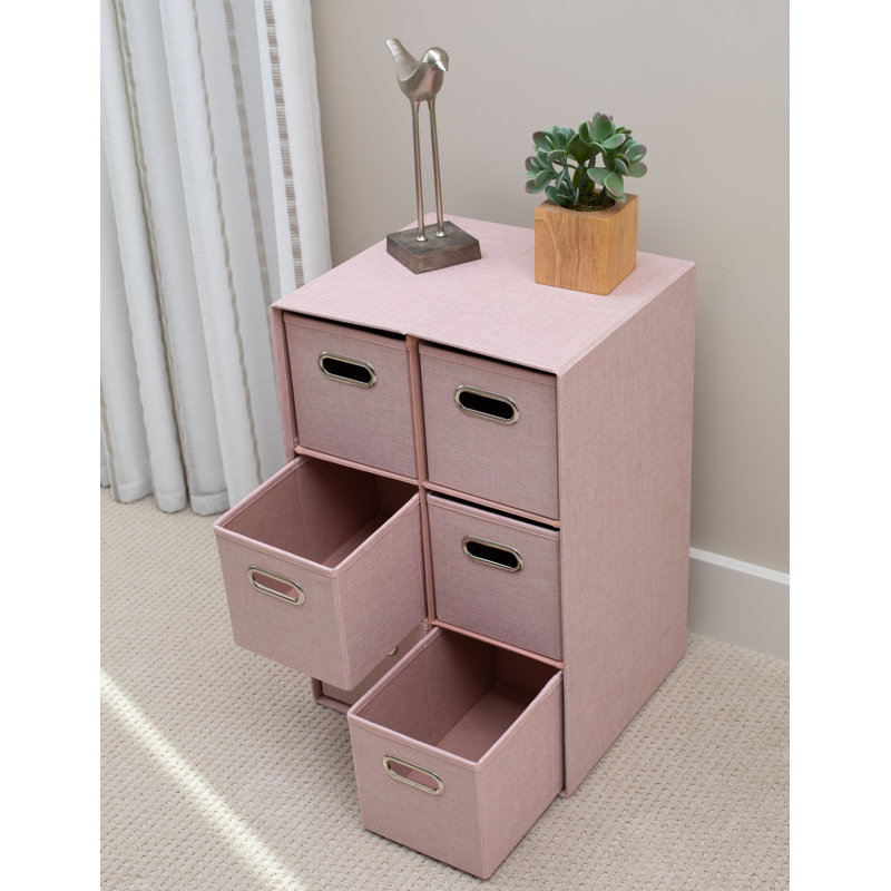 BirdRock Home Fabric Bin, Pink
