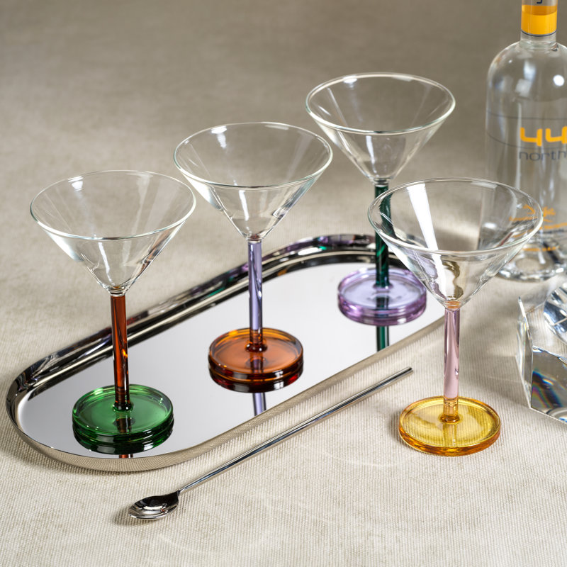 Ensemble de 4 verres à martini Vireo, Lilas / ambre