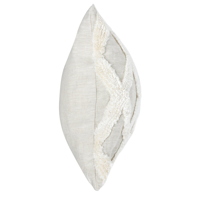 Evangeline Rectangular Pillow Cover & Insert, Natural/Ivory Geometric, 16" x 36"