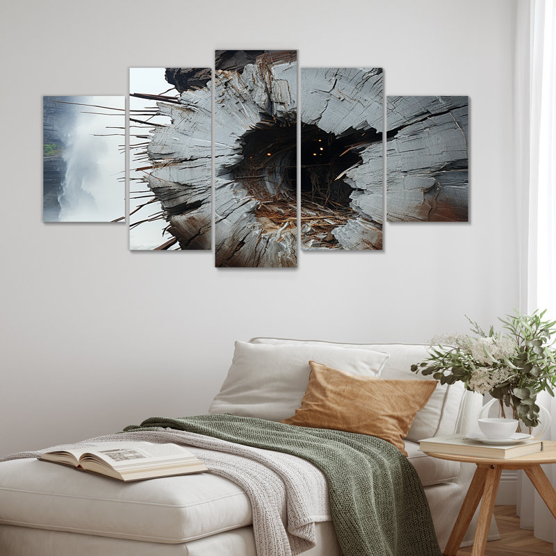 Pierre grise Quartz mystère II - art mural multipode pierre géode