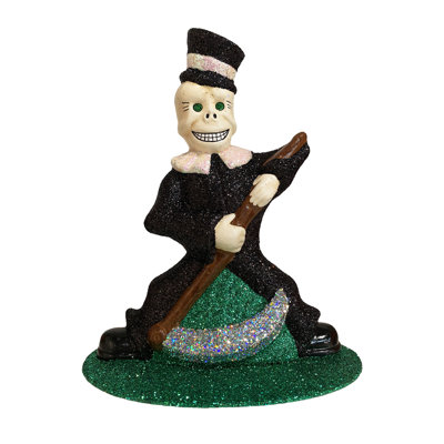 Skullman Black Glitter Skeleton Figurine